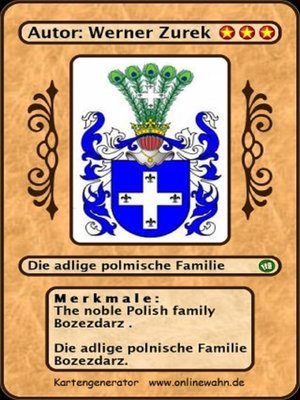 cover image of The noble Polish family Bozezdarz . Die adlige polnische Familie Bozezdarz.